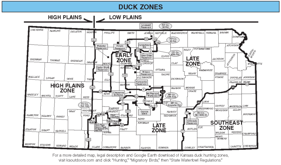 Waterfowl Zones map