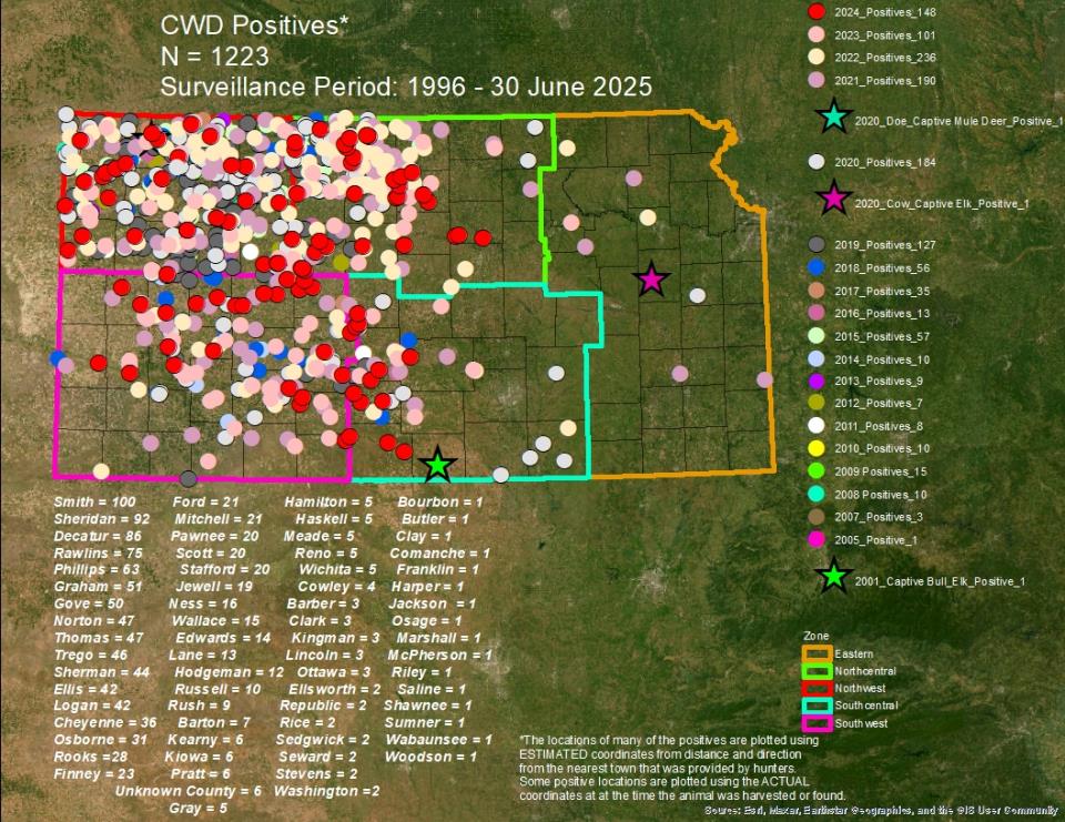 CWD Positives map