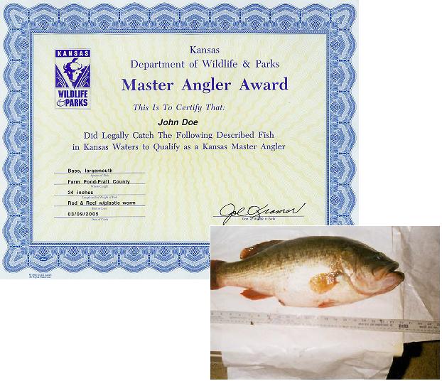 Master Angler sample certificate