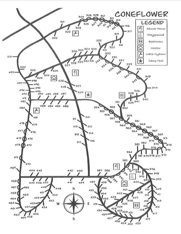 Coneflower Campground map